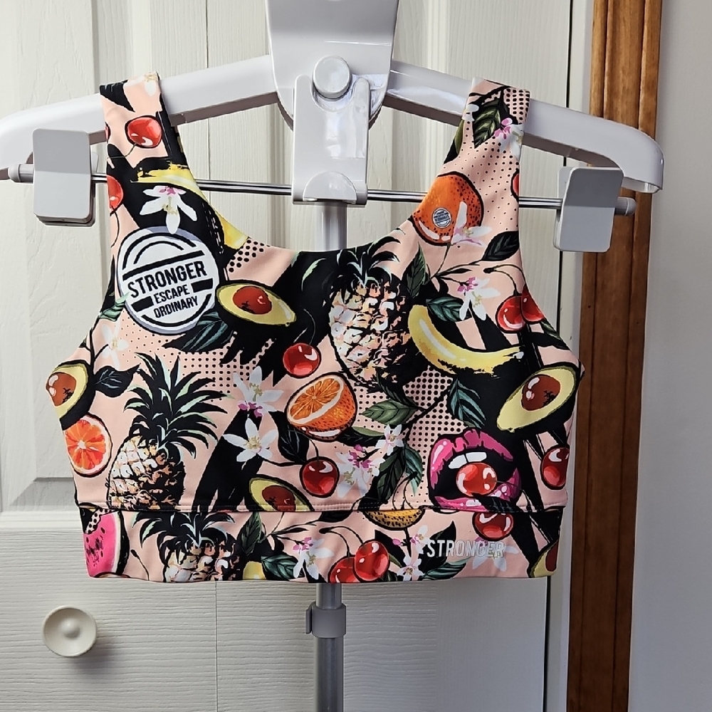 Stronger Tropical Print Sports Bra